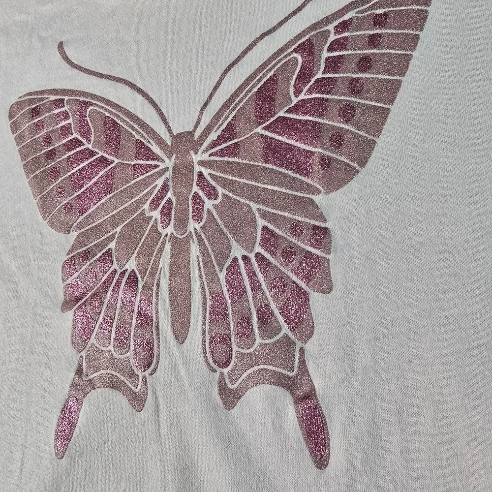 The Children's Place Butterfly Graphic T-Shirt Lot Girls 16 XXL Pink Sequin Y2K
